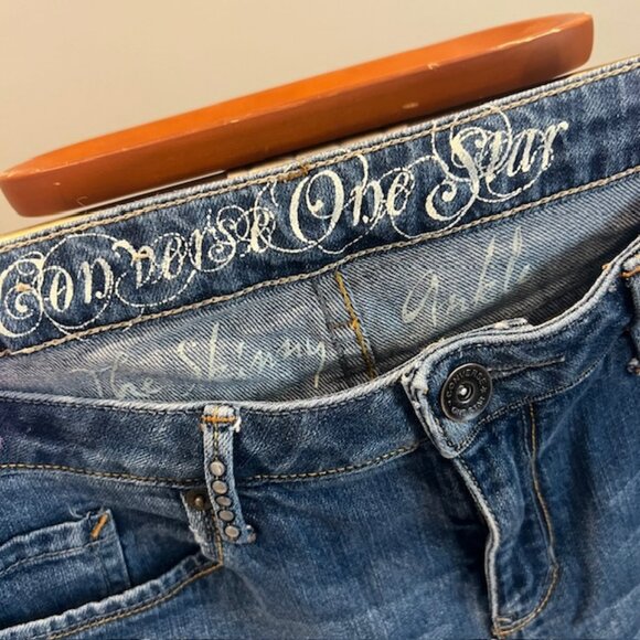 Women's Converse One Star Jeans Sz 14 - Picture 1 of 5
